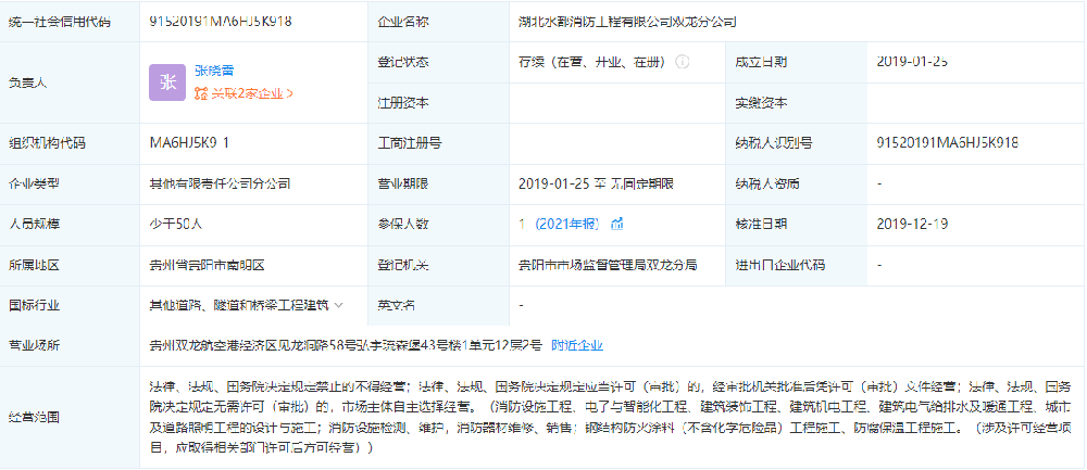 湖北水都消防工程有限公司双龙分公司